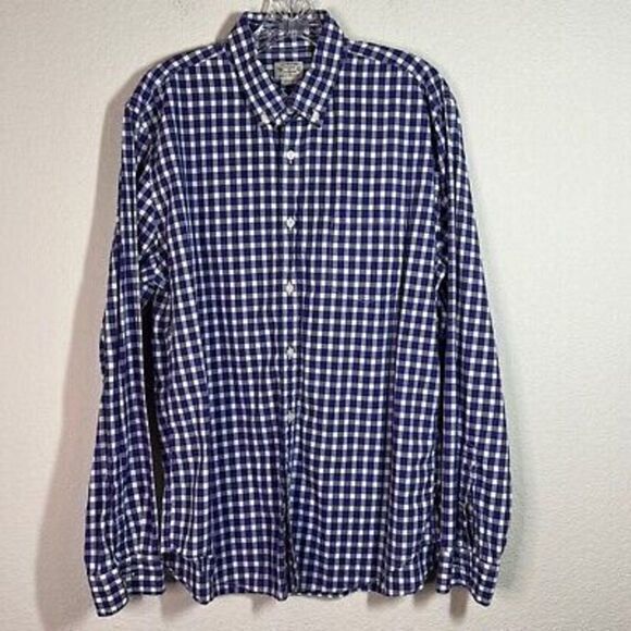 J. Crew Plaid Button Down Shirt Lightweight Long Sleeve Cotton‎ Size Large - Picture 1 of 6